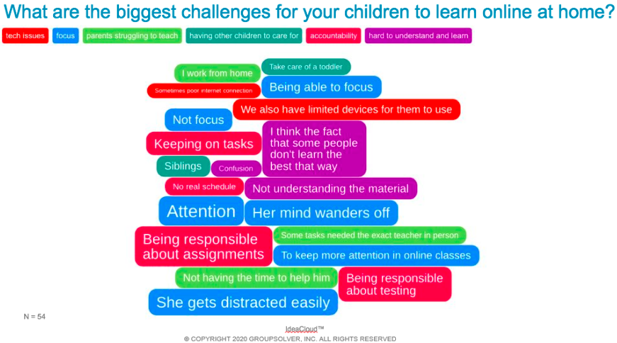 IdeaCloud™ biggest challenges to online learning