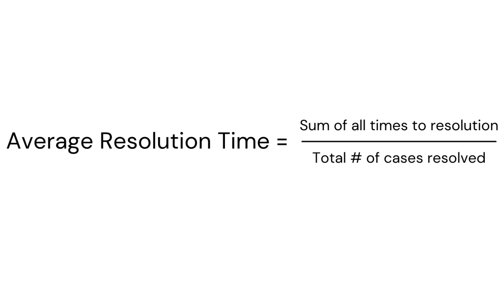 Average Resolution Time Formula